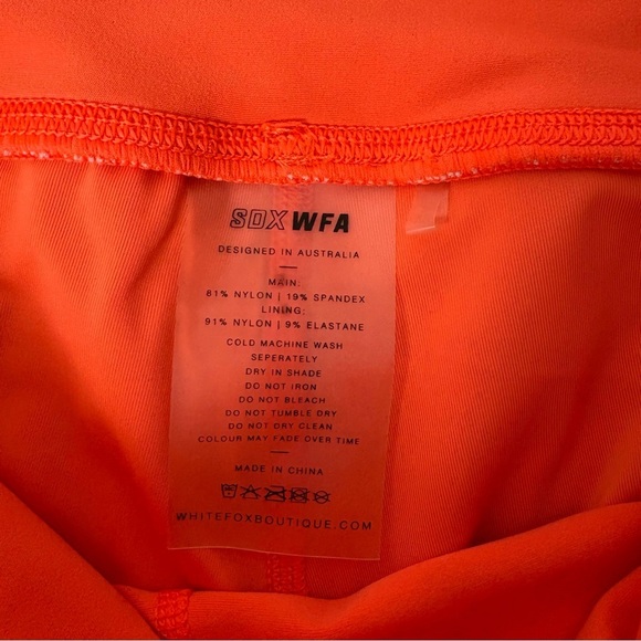 Sarah Day X White Fox Monza Neon Orange Bike Shorts - Picture 4 of 5